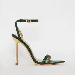 Simmi London green croc heels